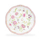 Pink Corn Flowers with Pink Rim Fine Porcelain Dessert / Dinner Plate