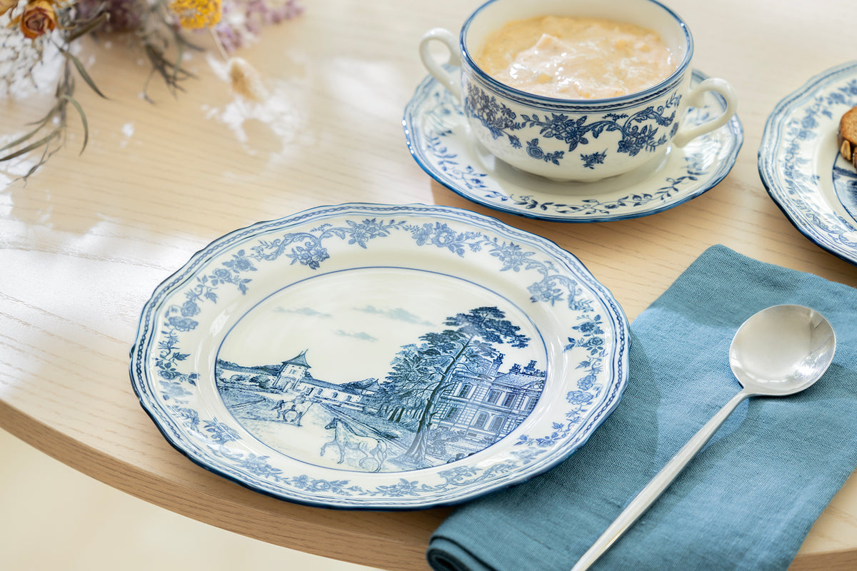 Blue Heritage Toile Fine Porcelain Dessert Plate