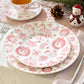 Christmas Pink Bow Fine Porcelain Dessert/Dinner Plate