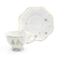 Grace Teaware Christmas Pine Trees Fine Porcelain Tea Cup and Saucer set