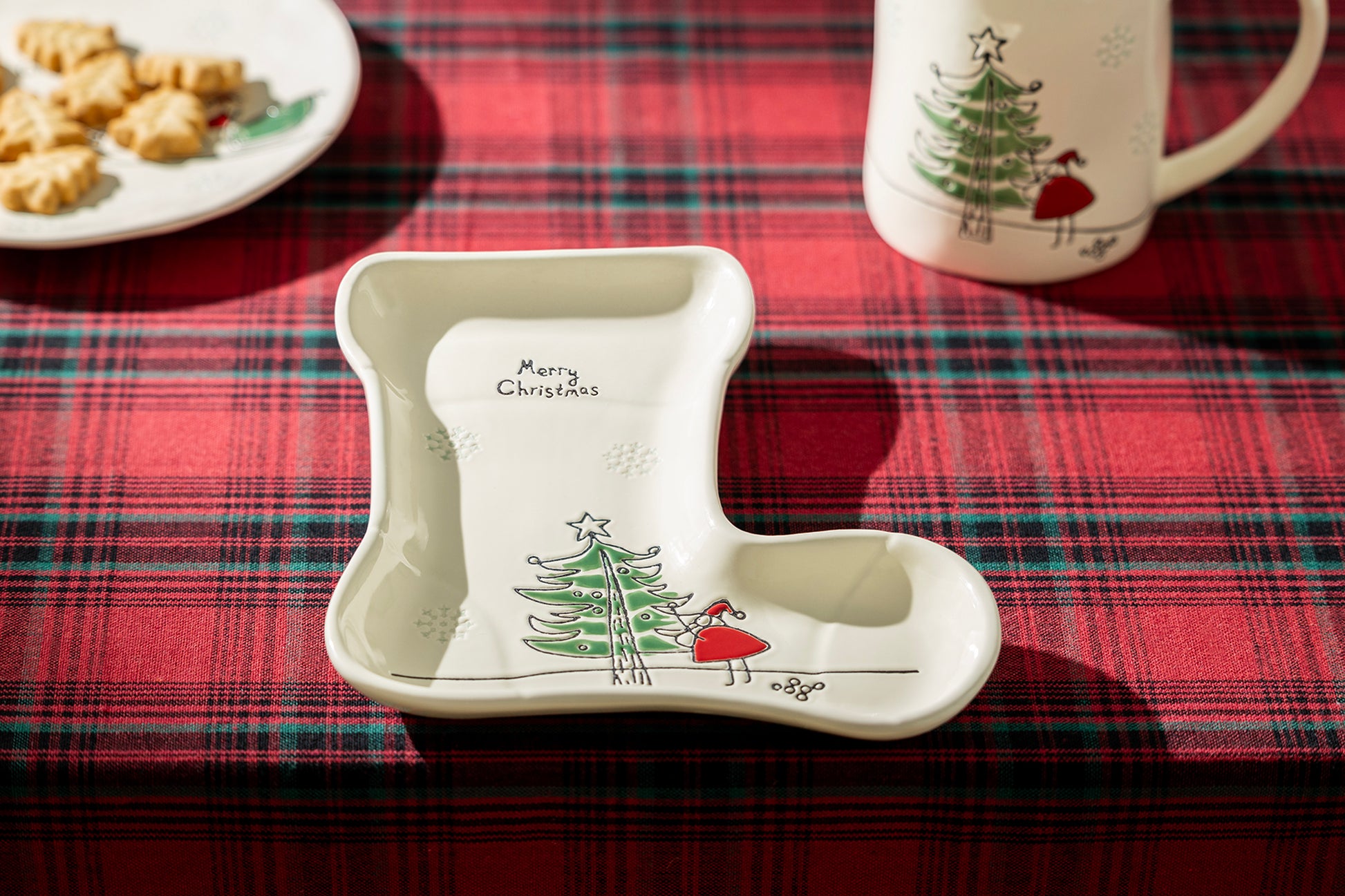 Santa’s Christmas Tree Stocking Serving Tray