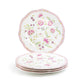 Pink Corn Flowers with Pink Rim Fine Porcelain Dessert / Dinner Plate