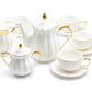 Grace Teaware White Gold Scallop Fine Porcelain Tea Set