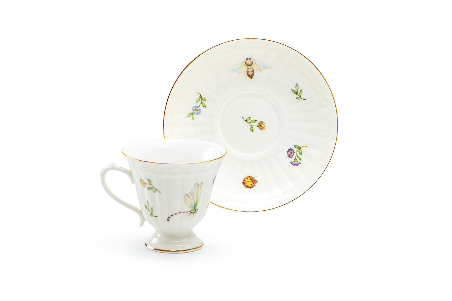 Summer Garden Fine Porcelain Tea Cup and Saucer