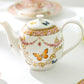 Butterflies with Pink Ornament Fine Porcelain Teapot