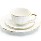 White Gold Scallop Fine Porcelain Dessert / Dinner Plate