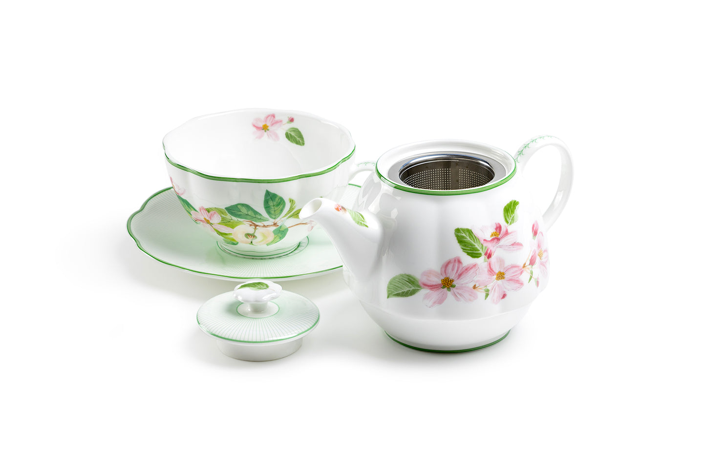 Apple Blossom Bone China Tea For One Set with Gift Box