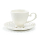 White Heirloom Fine Porcelain Tea Cup and Saucer