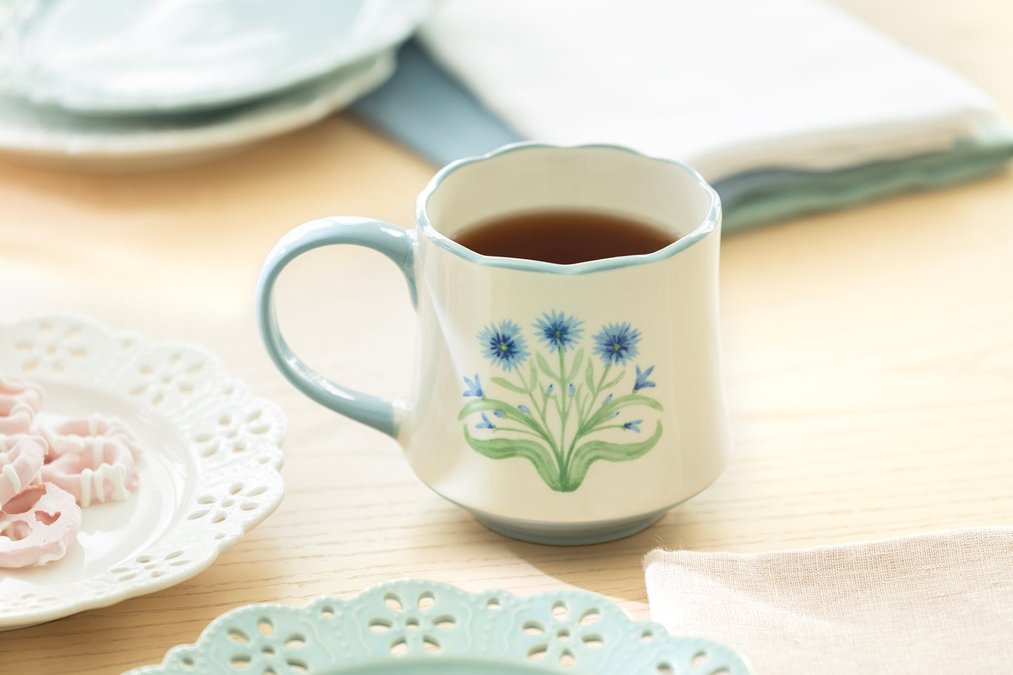 Blue Folk Bloom Mug