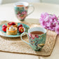 Peacock Lotus Garden Green Fine Porcelain Mug