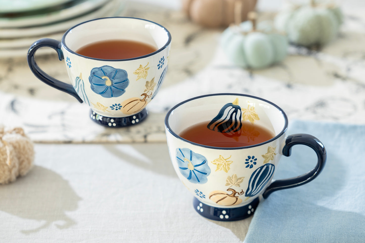 Pumpkins Blue Latte Mug
