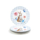 Meadow Bunny Blue Gingham Fine Porcelain Dessert Plate