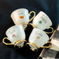 Golden Spirits Fine Porcelain 2oz Demitasse Cup Set with Pink Gift Box