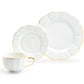 White Gold Scallop Fine Porcelain Dessert / Dinner Plate