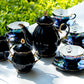 Grace Teaware Witchy Crystal Ball Evil Witch Eye Black Gold Luster 11-Piece Tea Set
