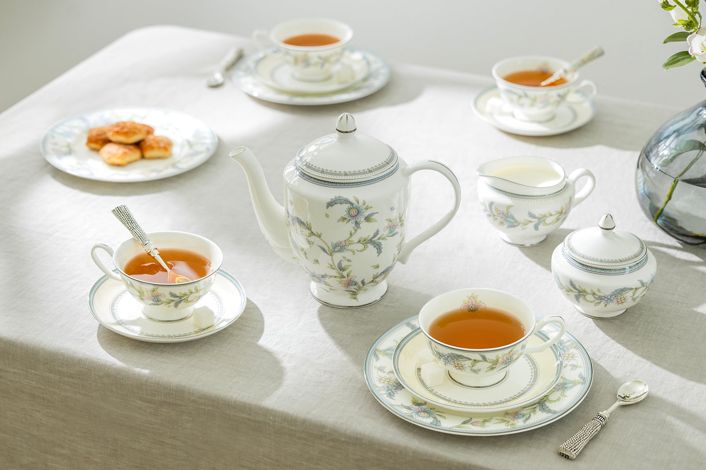 Lotus Garden Bone China Tea Set