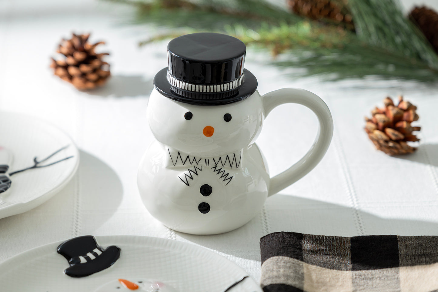 Potter's Studio Snowman Coffee Mug with Lid