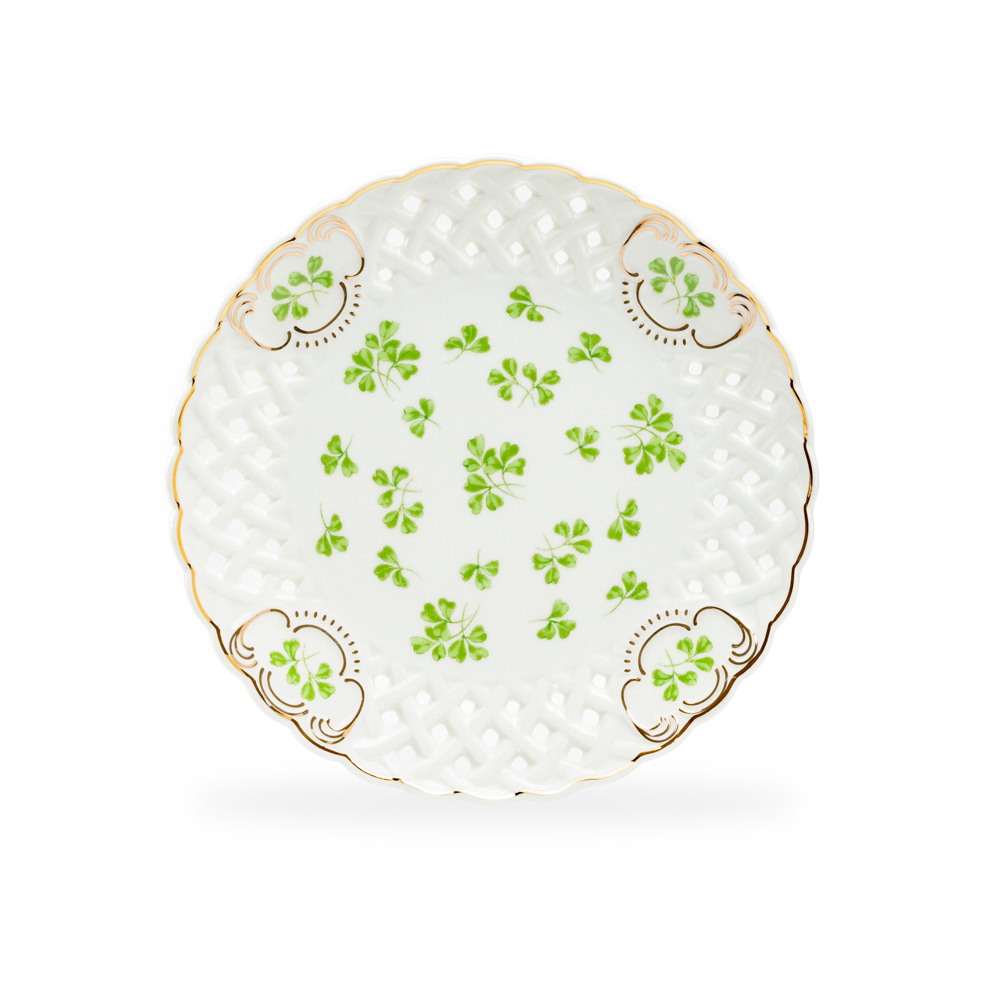 Grace Taeware St. Patrick's Day 7.5" Shamrock Fine Porcelain Dessert Plate