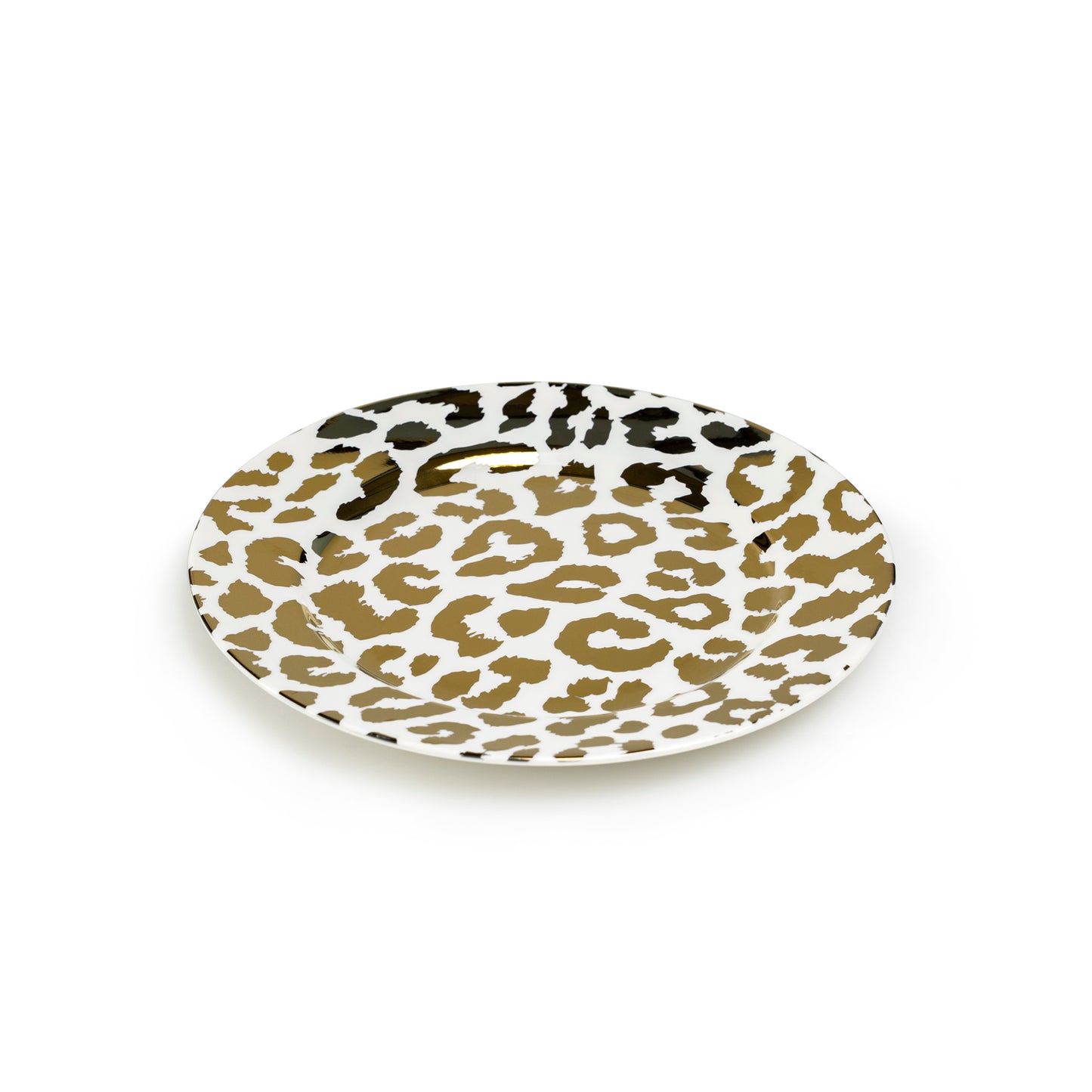 Gold Leopard Fine Porcelain Dessert/Dinner Plate