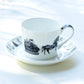 Stechcol Gracie Bone China Winter Wonderland Santa Carriage Bone China Tea Cup and Saucer set of 1