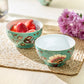 Peacock Lotus Garden Green Fine Porcelain Bowl