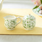 Greeny Garden Fine Porcelain Sugar & Creamer Set