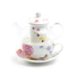Grace Teaware Hydrangea with Butterflies Glass Fine Porcelain Tea For One Set