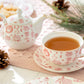 Christmas Pink Bow Fine Porcelain Tea For One Set