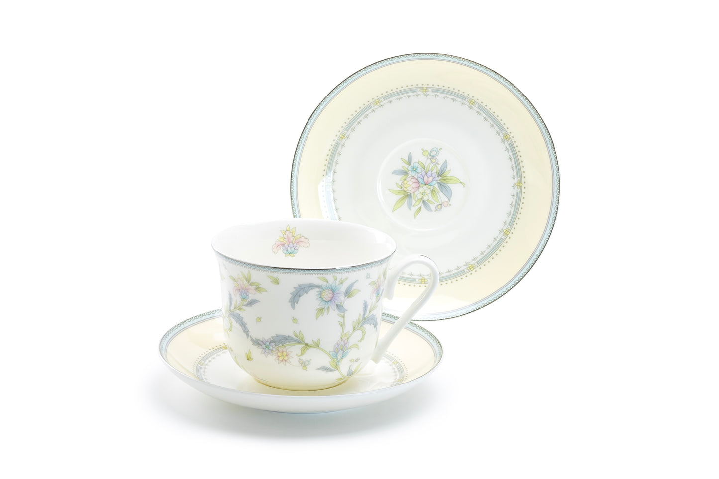 Gracie Bone China Lotus Garden Bone China Breakfast Jumbo Cup and Saucer set