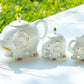 Grace Teaware White Gold Elephant Fine Porcelain 3-piece Tea Set teapot sugar bowl creamer