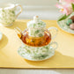 Greeny Garden Glass and Fine Porcelain Tea For One Set