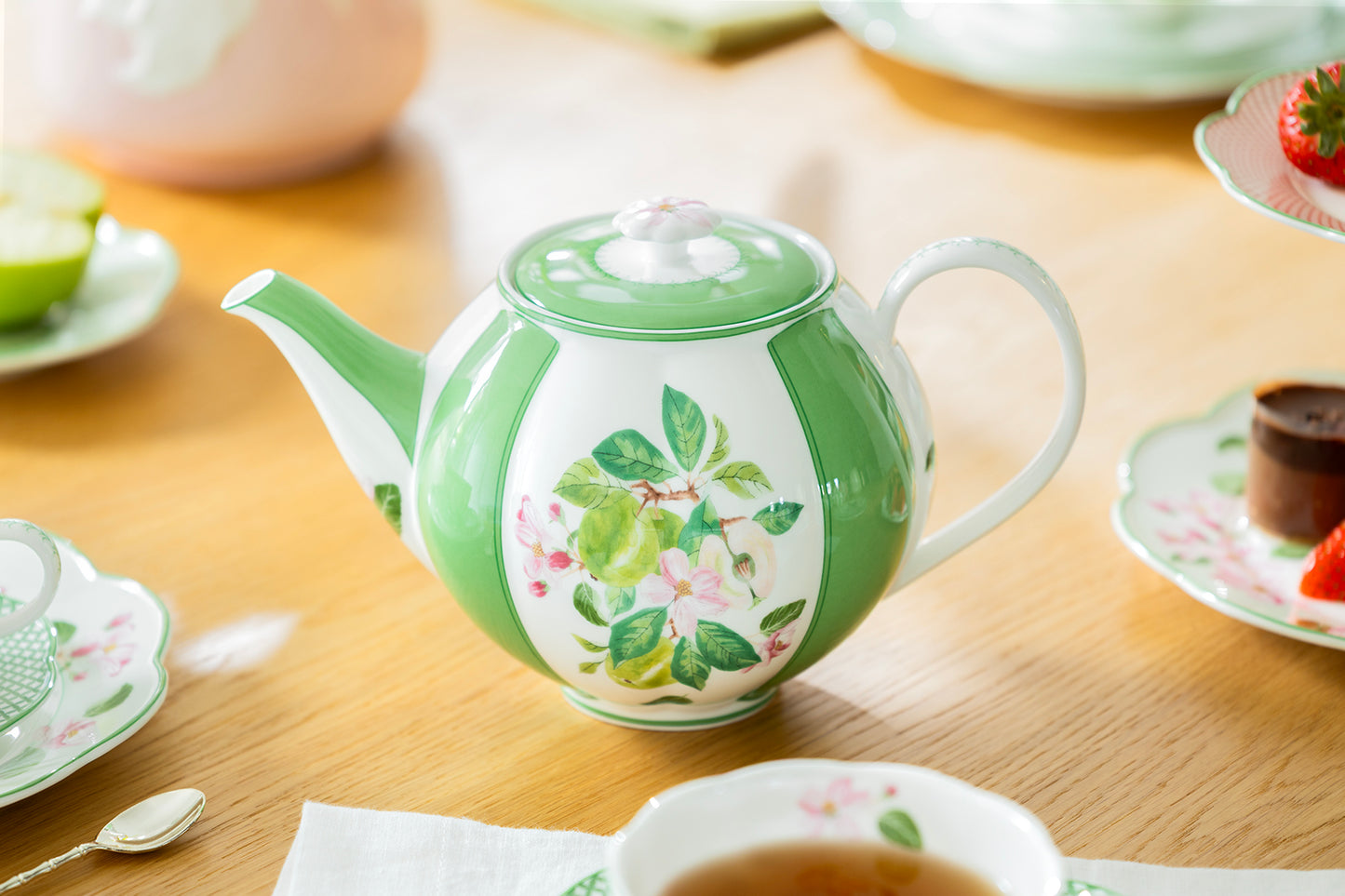 Apple Blossom Bone China Teapot with Gift Box