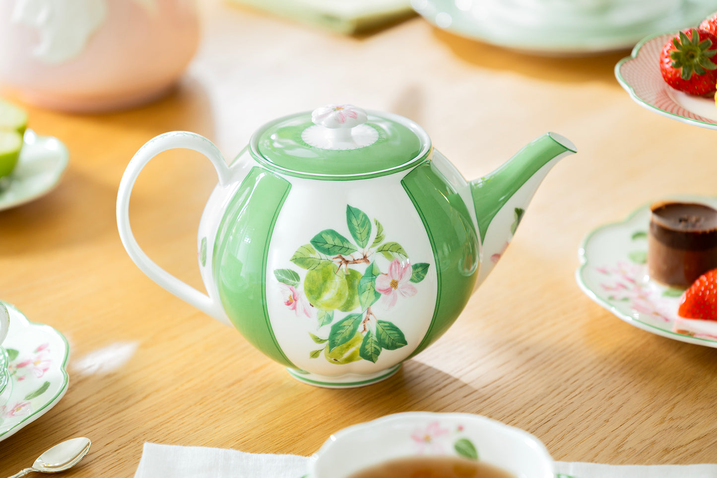 Apple Blossom Bone China Teapot with Gift Box