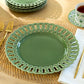 Green Heirloom Fine Porcelain 8.15" Dessert/11.15" Dinner Plate