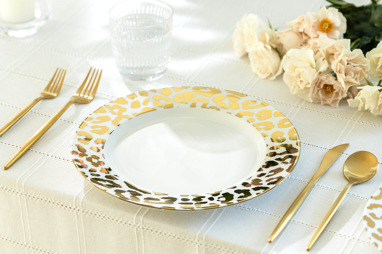 Gold Leopard Fine Porcelain Dessert/Dinner Plate