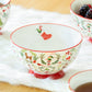 Festive Holiday Elf and Santa Fine Porcelain Bowl