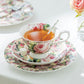 Victorian Rose Bone China Tea Cup and Saucer