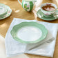 Green Lattice Bone China Dessert Plate