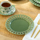 Green Heirloom Fine Porcelain 8.15" Dessert/11.15" Dinner Plate