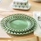 Green Heirloom Fine Porcelain Dessert/Dinner Plate
