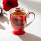 Gracie Bone China Stem Rose Red Bone China Footed Mug