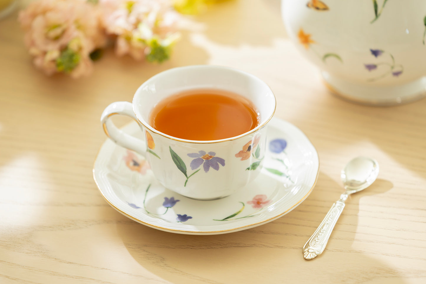 Butterfly Bloom Fine Porcelain Tea Cup and Saucer