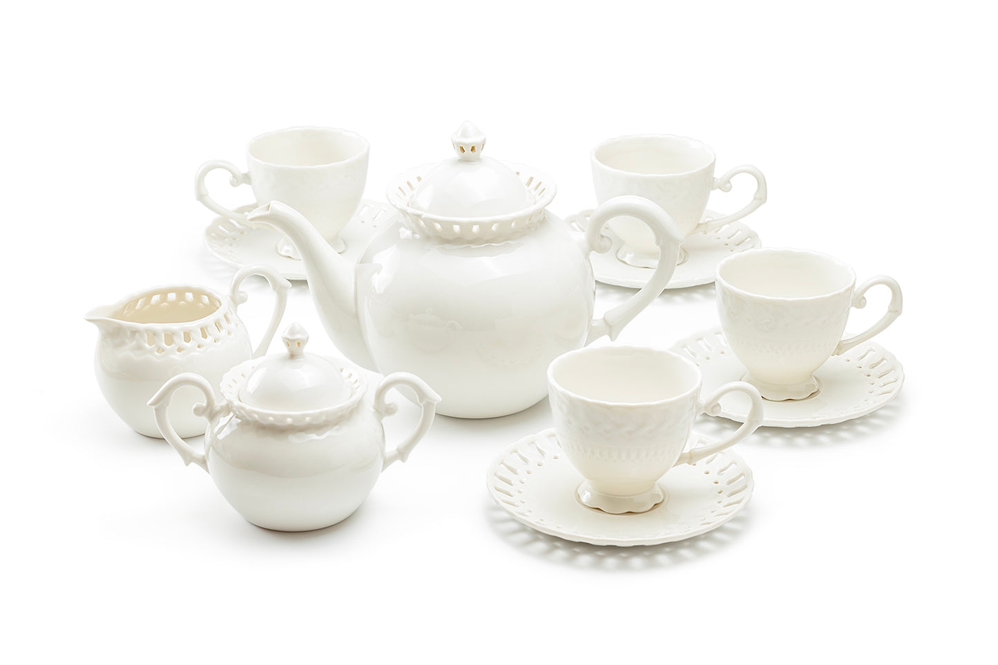 Grace Teaware White Heirloom Fine Porcelain Tea Set