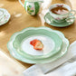 Green Lattice Bone China Dessert Plate