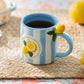 Lemon Blue Stripe Mug