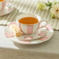 Pink and White Scallop Fine Porcelain Tea Set