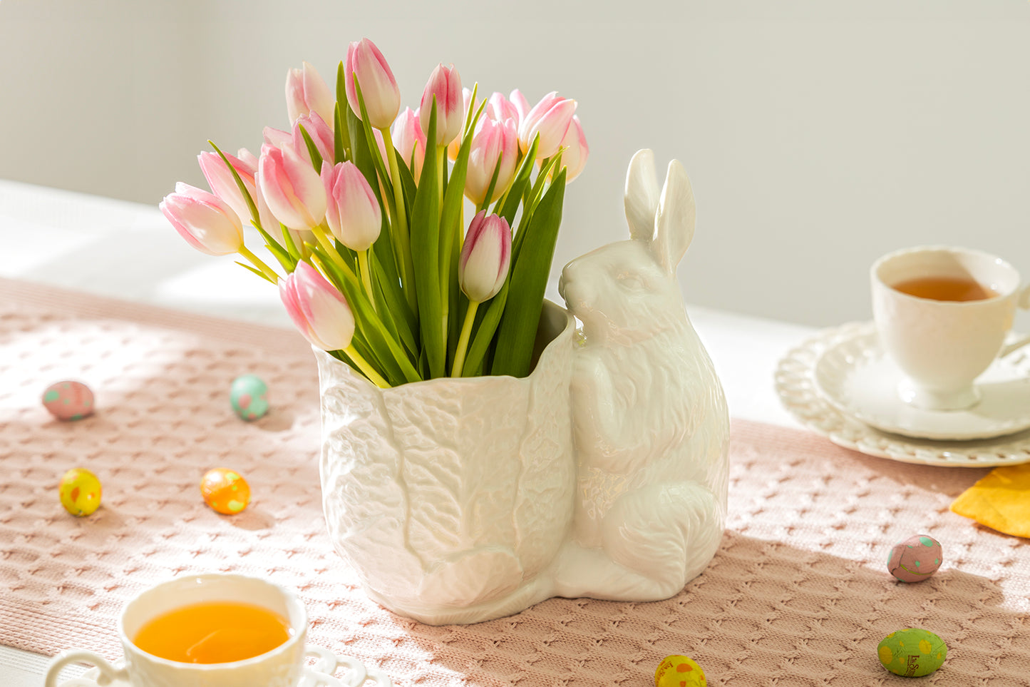 Bunny Figurine Fine Porcelain Vase