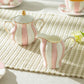 Pink and White Scallop Fine Porcelain Tea Set