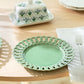 Green Heirloom Fine Porcelain Dessert/Dinner Plate
