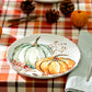 Potter's Studio 8.75" Fall Pumpkins Salad / Dessert Plate Holly and Acorns